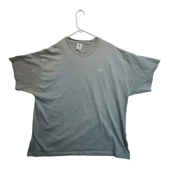 Nike Solo Swoosh Men XL Shirt Dark Grey Heather/White Embroidered Tee CV0559-063 - Picture 1 of 11